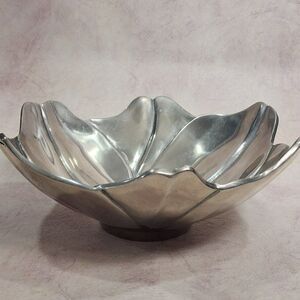 Mariposa Brillante 12" D Mexico Cast Aluminum Heavy Serving Flower Bowl